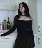 Soft twist off-shoulder knit