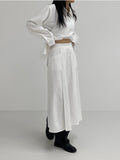 Pie pintuck banding long skirt