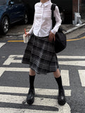 CHECK WRAP MIDI SKIRT