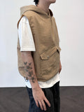 Crop Washer Pocket Hood Vest