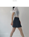Loti Denim Wrap Mini Skirt