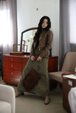 Suede layered skirt