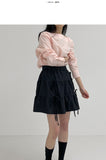 Frill Banding Flared Mini Skirt