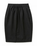 STRIPE SHIRRING LAYERED SKIRT