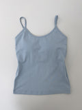 [with cup] Soft U-neck Sleeveless