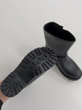 Buckle ankle rain boots