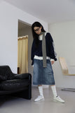 Work Cargo Denim Skirt