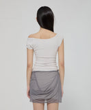 Draped Mesh Layered Mini Skirt