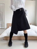 BUCKLE WRAP NYLON SKIRT