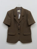 Kanna Linen 3 Button Overfit Half Jacket
