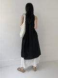 Backhaul Linen Sleeveless Flare One Piece