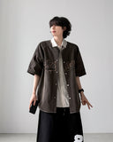 Baseball Denim Half Shirt