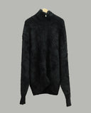 Heavy angora two-way zip-up knit