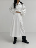 Pie pintuck banding long skirt