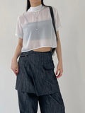 Loti Denim Wrap Mini Skirt