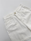 Herringbone Cotton Wide Shorts