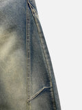 Ete diagonal curve denim pants
