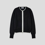 Beirut Wool Fingerhole Two-Tone Knit Zip-Up