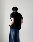 [1+1] Crop Layered Half Sleeve