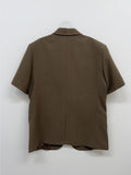 Kanna Linen 3 Button Overfit Half Jacket