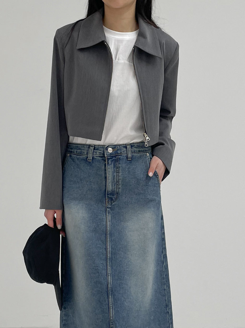 【INCHANT ME】675 Raw Denim Midi Skirt INCHANT ME(インチャントミー) - 675ローデニムミディスカート