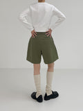 Lip pocket cotton shorts pants