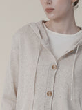 [Premium] Hood Cardigan Linen Setup Hood