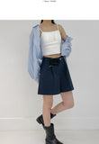 Basic Cotton Short Wide Pants