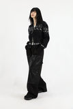 Nordic black knit zip-up