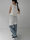 Punching Lace Sleeveless Knit Vest