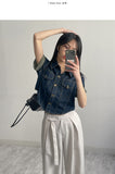 Kota Denim Crop Shirt Jacket