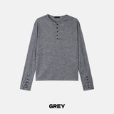 Karoo Ribbed Henley Neck Button Long Sleeve