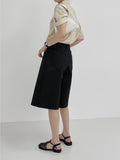 Nuel Cotton Bermuda Wide Pants