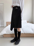 BUCKLE WRAP NYLON SKIRT