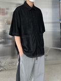 Pocket Denim Half Shirt