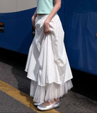 DOUBLE LAYERED MESH SKIRT
