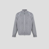 DL ribbed knit zip-up