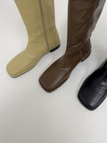 Mino Incision Square Toe Long Boots