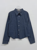 Bartle Stripe Slim Fit Crop Shirt
