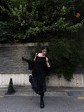 CHECK SHIRRING LAYERED SKIRT