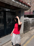 GLOSSY MIDI SKIRT