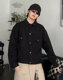 Cotton pocket trucker jacket