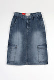 Work Cargo Denim Skirt
