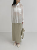 Tencel See-Through Loose Fit Blouse