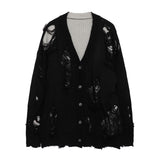 Vlet damage knit cardigan