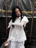 SHIRRING FRILL SHIRT