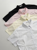 Poplin Two-Way Loose Fit Short Sleeve Shirt