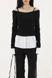 Shirt Layered Off Shoulder Tee