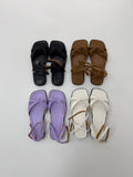 Ribbon strap flip-flop sandals