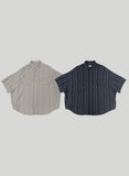 Two Pocket Small Line Boxy Half Shirt